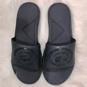 Ladies Navy Blue  Lacoste Rubber Slip-on - SZ 6